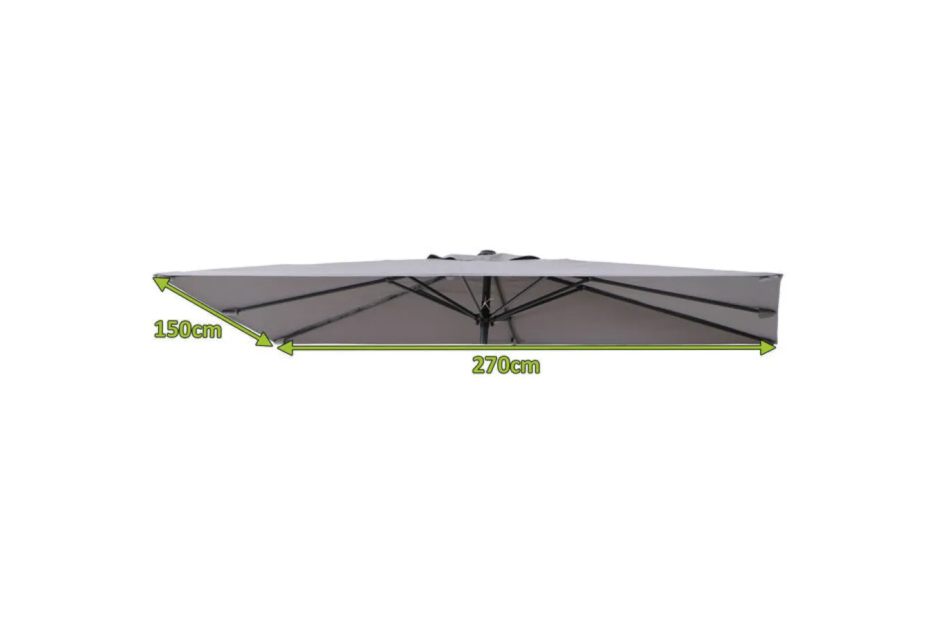 Online Ersatzdach für Mittelstockschirme, anthrazit, Polyester, 270x150cm Gartenmöbel-Zubehör & Ersatzteile|Sonnenschirme