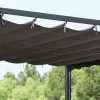 Hot Ersatzdach für Pavillon 23598/23600, Grau, PA-beschichtetes Polyester, 358x358 cm, UV-Beständig Pavillon|Gartenmöbel-Zubehör & Ersatzteile