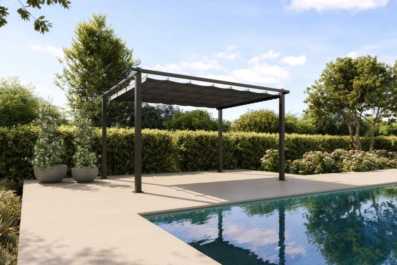Ersatzdach für Pergola, anthrazit, Polyester, 3 x 4 m, witterungs- & UV-Schutz Sonnenschutz Zubehör|Gartenmöbel-Zubehör & Ersatzteile