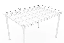 Ersatzdach für Pergola, anthrazit, Polyester, 3 x 4 m, witterungs- & UV-Schutz Sonnenschutz Zubehör|Gartenmöbel-Zubehör & Ersatzteile