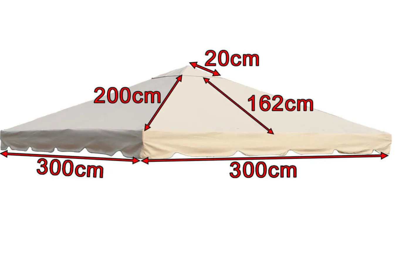 New Ersatzdach für Sahara Pavillon, beige, Polyester, 300x300cm Pavillon|Gartenmöbel-Zubehör & Ersatzteile