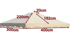Sale Ersatzdach für Sahara Pavillon, beige, Polyester, 300 x 400 cm Pavillon|Gartenmöbel-Zubehör & Ersatzteile