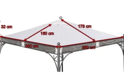 Outlet Ersatzdach für Siena Garden Pavillon Korfu, natur, Polyester PU-beschichtet, 350x350cm Pavillon|Gartenmöbel-Zubehör & Ersatzteile