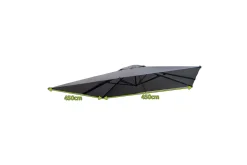 Online Ersatzdach Ultimate XL Ampelschirm, anthrazit, Polyester, 450 x 450 cm Gartenmöbel-Zubehör & Ersatzteile|Sonnenschirme