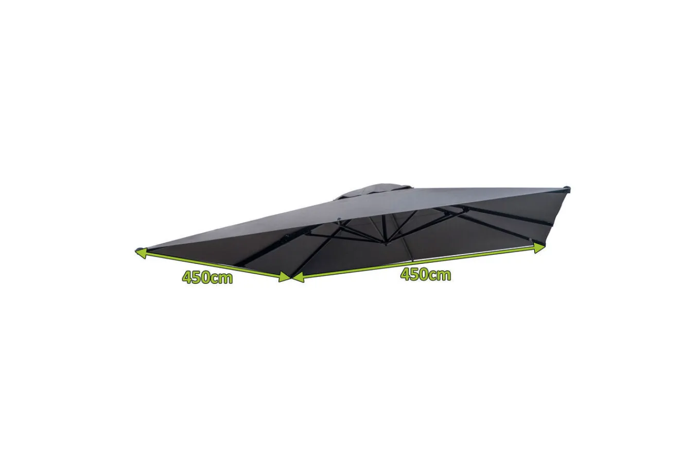 Online Ersatzdach Ultimate XL Ampelschirm, anthrazit, Polyester, 450 x 450 cm Gartenmöbel-Zubehör & Ersatzteile|Sonnenschirme