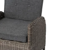 2er Set Dining Sessel, grau, Polyrattan, je 55 x 65 x 112 cm, Rücken stufenlos verstellbar Polyrattan-Gartenmöbel|Gartenstühle & Gartensessel