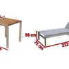 New 2er-Set Rollliege, silber, Edelstahl/Teak, 212x71x36 cm, mit Beistelltisch 45x45cm, FSC®-zertifiziertes Produkt Edelstahl-Gartenmöbel|Gartenliegen