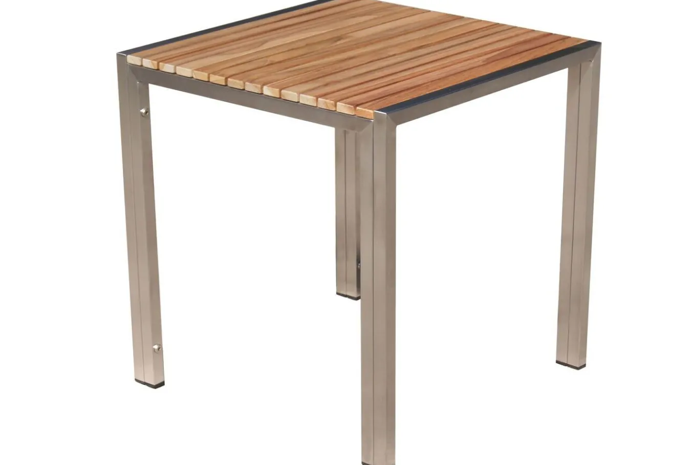 New 2er-Set Rollliege, silber, Edelstahl/Teak, 212x71x36 cm, mit Beistelltisch 45x45cm, FSC®-zertifiziertes Produkt Edelstahl-Gartenmöbel|Gartenliegen