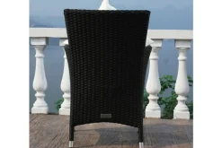 Best 2er Set Sessel, schwarz, Polyrattan inkl. Kissen und Polster Polyrattan-Gartenmöbel|Gartenstühle & Gartensessel