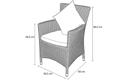 Best 2er Set Sessel, schwarz, Polyrattan inkl. Kissen und Polster Polyrattan-Gartenmöbel|Gartenstühle & Gartensessel