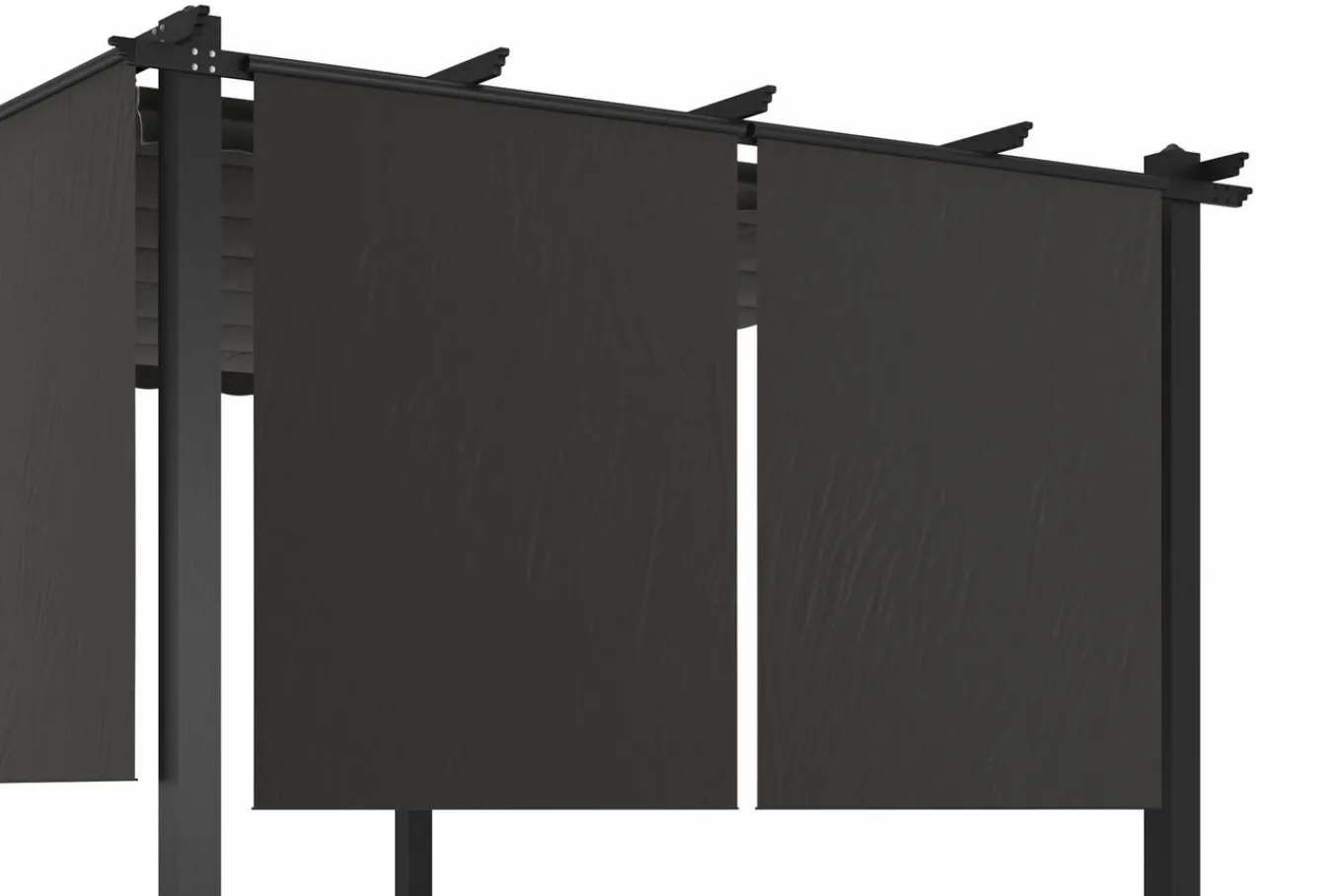 Online 2er Vorhangset, anthrazit, Polyester, 170 x 150 cm, witterungs- & UV-beständig, passend für Pergola 3x4 m/4x4 m Pergola|Gartenmöbel-Zubehör & Ersatzteile