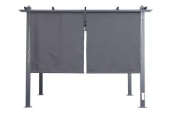 2er Vorhangset, anthrazit, Polyester, 120 x 150 cm, pflegeleicht, passend für Pergola 3x4 m/4x4 m Pergola|Gartenmöbel-Zubehör & Ersatzteile