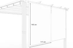 2er Vorhangset, anthrazit, Polyester, 120 x 150 cm, pflegeleicht, passend für Pergola 3x4 m/4x4 m Pergola|Gartenmöbel-Zubehör & Ersatzteile