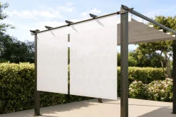 Discount 2er Vorhangset, Creme, Polyester, ca. 120 x 150 cm, witterungs- & UV-beständig, passend für Pergola 3x3 m/3x4 m Pergola|Gartenmöbel-Zubehör & Ersatzteile