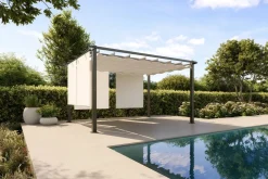 Clearance 2er Vorhangset, creme, Polyester, 170 x 150 cm, witterungs- & UV-beständig, passend für Pergola 3x3 m Pergola|Gartenmöbel-Zubehör & Ersatzteile
