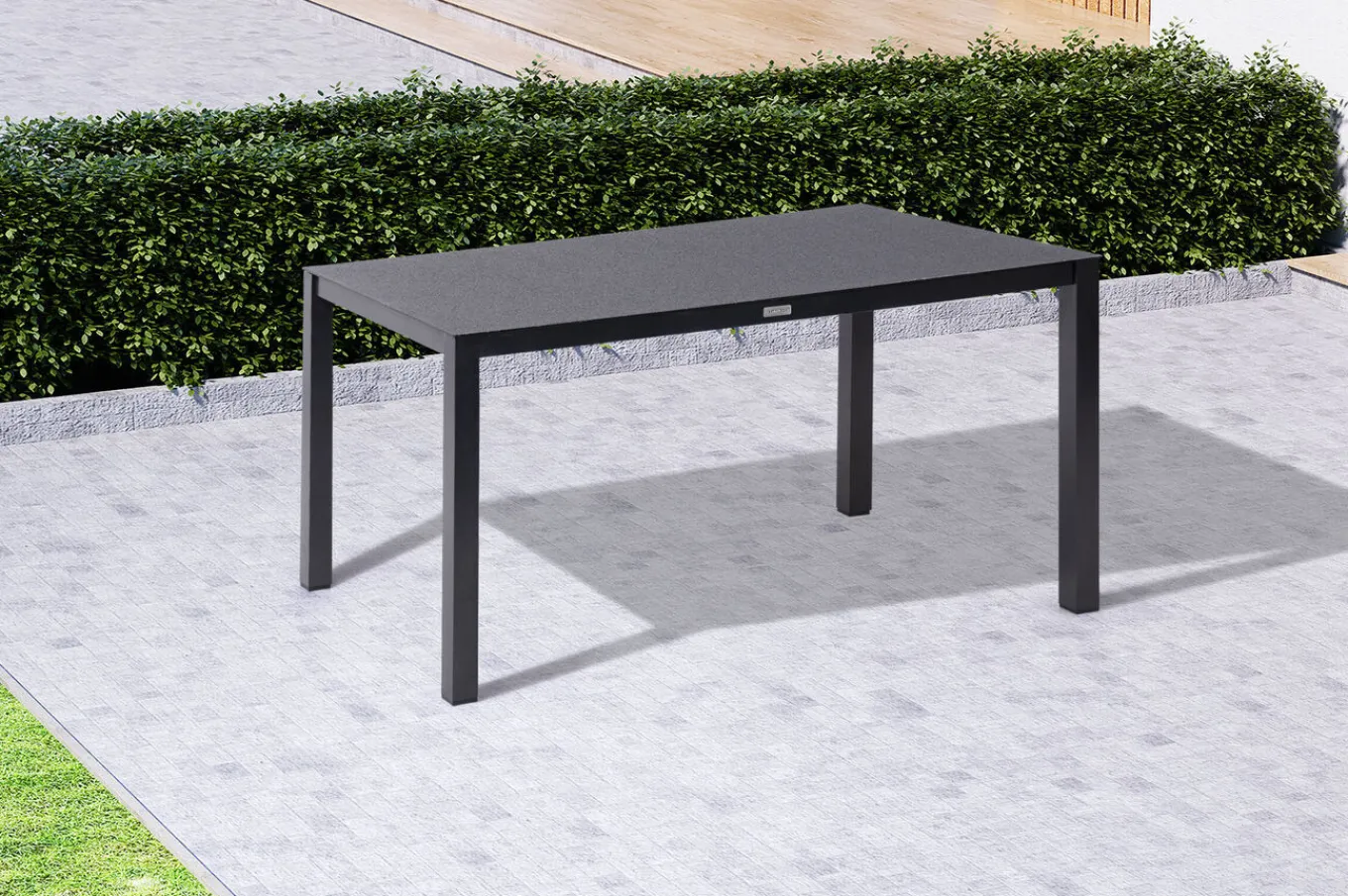 Best Esstisch, anthrazit, Alu/Spraystone, 160x95 cm Gartentische