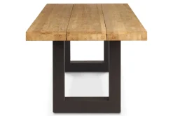 Outlet Esstisch, anthrazit/natur, Alu/recyceltes Teak, 220 x 100 cm, rustikal gebürstet, FSC®-zertifiziertes Produkt Gartentische