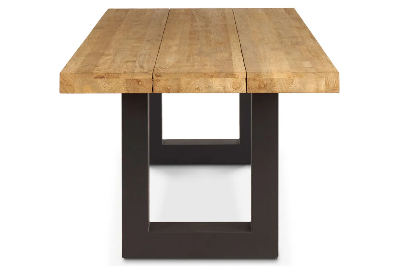 Outlet Esstisch, anthrazit/natur, Alu/recyceltes Teak, 220 x 100 cm, rustikal gebürstet, FSC®-zertifiziertes Produkt Gartentische