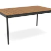 Sale Esstisch, Anthrazit-Matt/Natur, Aluminium/Holzimitat, 153 x 90 cm, beschichtet, pflegeleicht Gartentische|Aluminium-Gartenmöbel