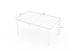 Sale Esstisch, Anthrazit-Matt/Natur, Aluminium/Holzimitat, 153 x 90 cm, beschichtet, pflegeleicht Gartentische|Aluminium-Gartenmöbel