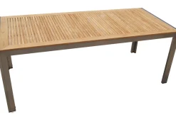 Outlet Esstisch, Edelstahl/Teakholz, 200x90cm Gartentische