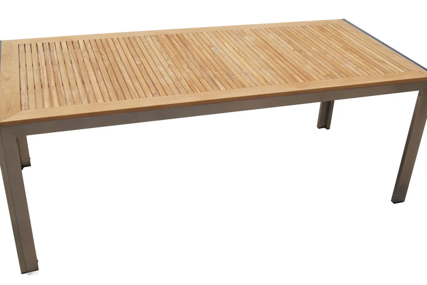 Outlet Esstisch, Edelstahl/Teakholz, 200x90cm Gartentische