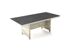 Online Esstisch, grau/dessert-beige, Alu/bedrucktes Glas, 200 x 95 cm, witterungsbeständig, kratzfest Gartentische