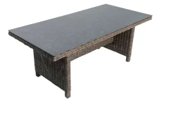 New Esstisch, grau, Polyrattan, 200 x 95 cm, Tischplatte Spraystone, 6mm, aufliegend Gartentische|Polyrattan-Gartenmöbel