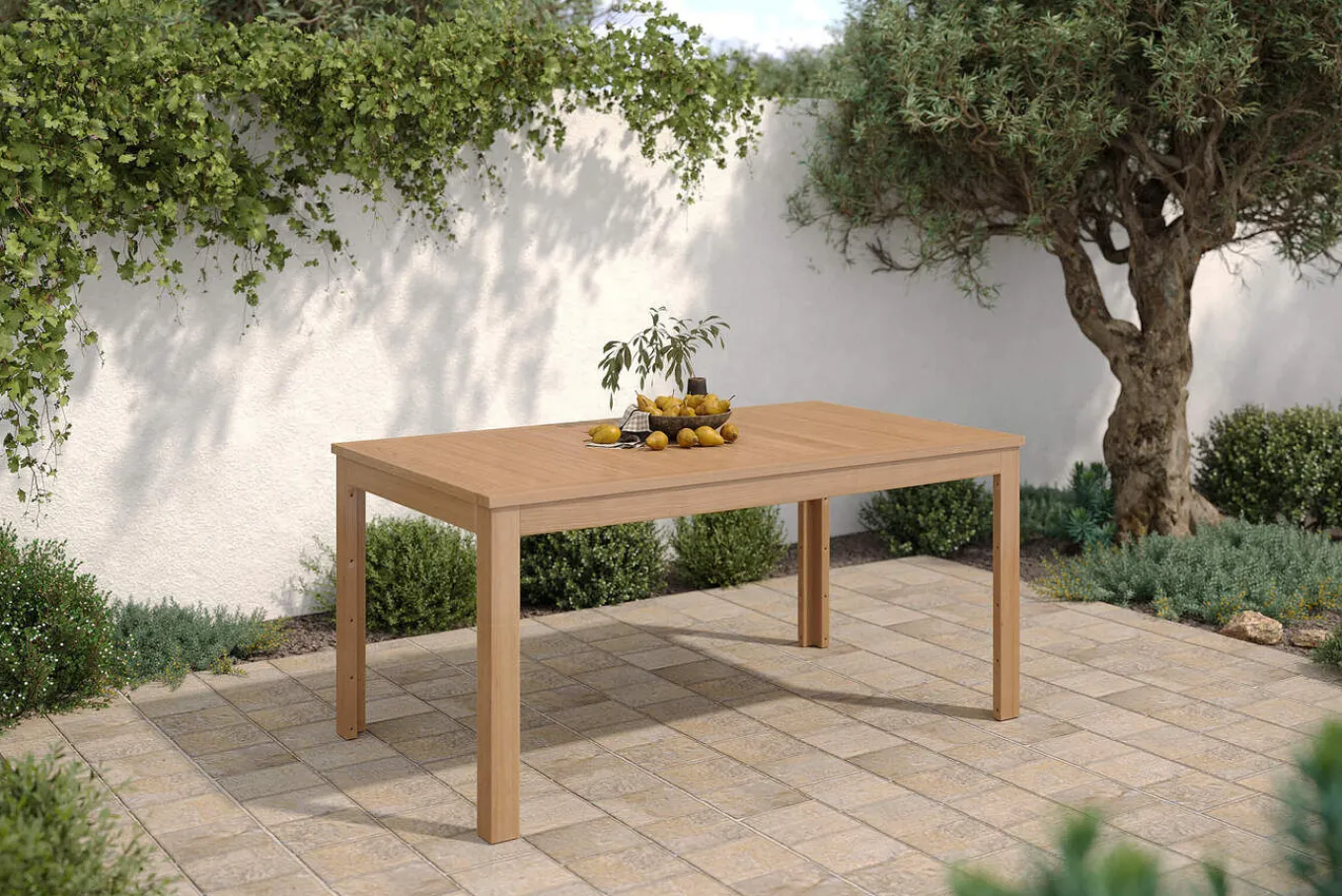 New Esstisch, natur, Akazie, 160 x 90 cm, FSC®-zertifiziertes Produkt Gartentische