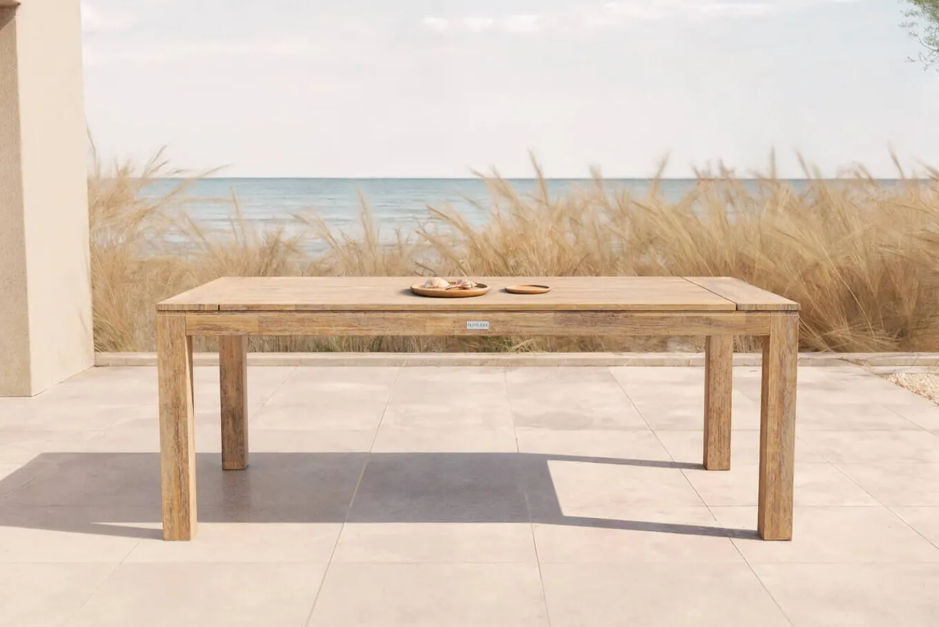 Clearance Esstisch, natur, Akazie, 200 x 100 cm, Teak-Optik, FSC®-zertifiziertes Produkt Gartentische