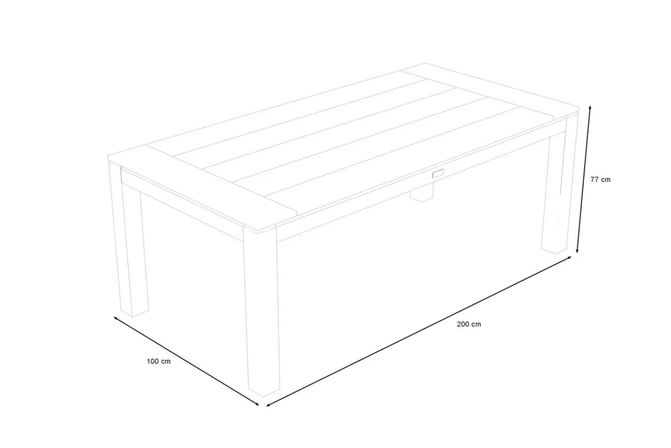 Clearance Esstisch, natur, Akazie, 200 x 100 cm, Teak-Optik, FSC®-zertifiziertes Produkt Gartentische