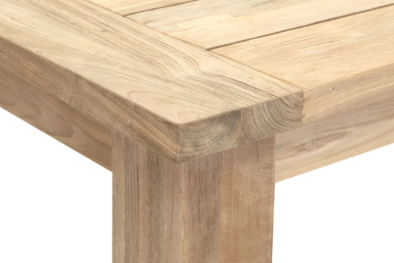 Outlet Esstisch, natur, recyceltes SLVK-Teakholz, Plattenstärke 30 mm, 200 x 100 x 77 cm Gartentische|Teak-Gartenmöbel