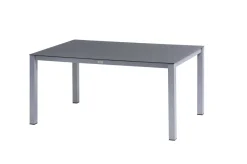 Clearance Esstisch, silber/anthrazit, Aluminium/Spraystone, 160x95 cm Gartentische