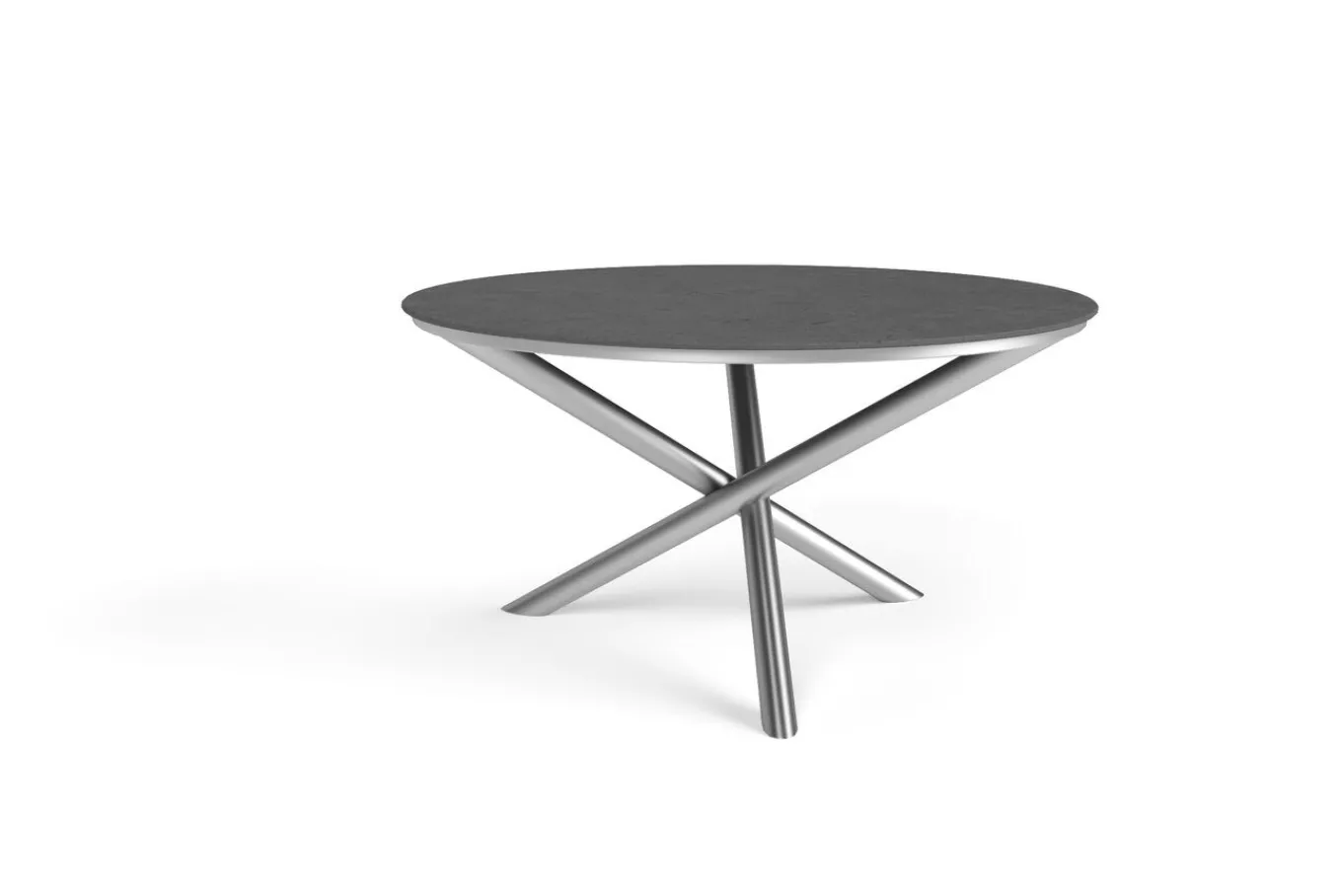 Online Esstisch, silber/grau, Edelstahl/Glaskeramik, ca. Ø150cm Gartentische