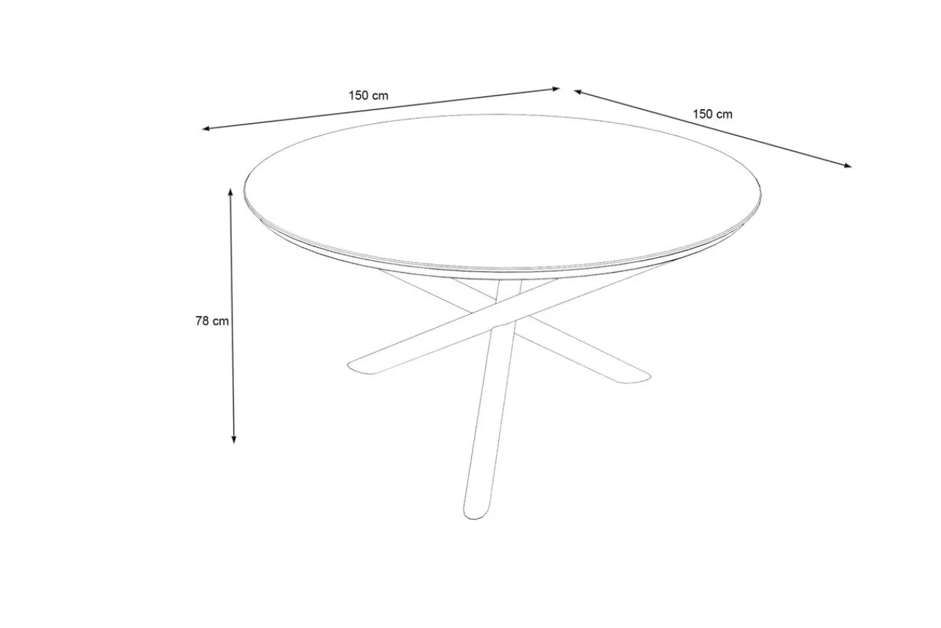 Online Esstisch, silber/grau, Edelstahl/Glaskeramik, ca. Ø150cm Gartentische