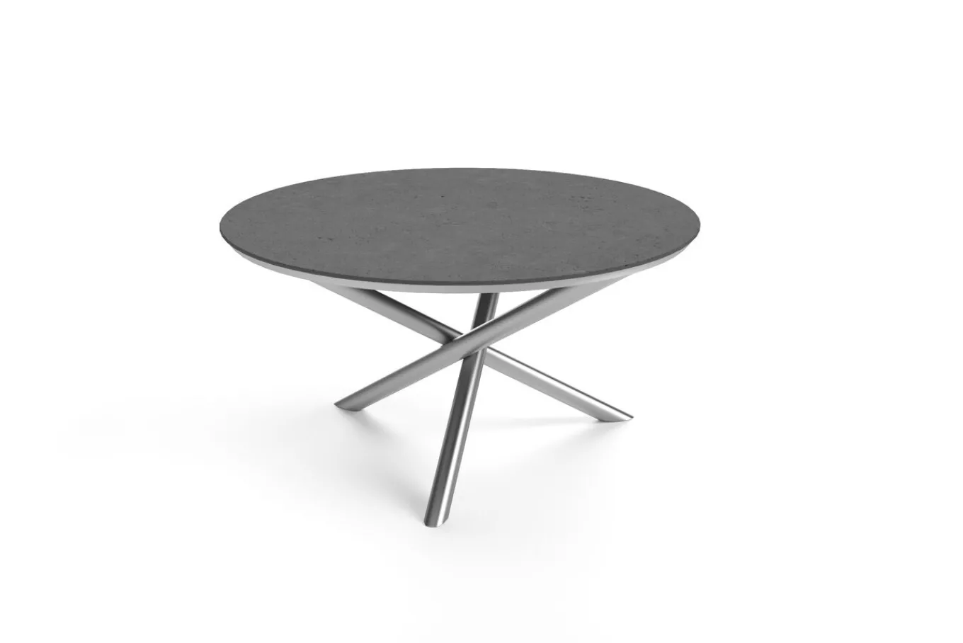 Online Esstisch, silber/grau, Edelstahl/Glaskeramik, ca. Ø150cm Gartentische