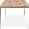 Best Esstisch, silber/natur, Edelstahl/ recyceltes Teak, 200x100cm, rustikal gebürstet Gartentische|Edelstahl-Gartenmöbel