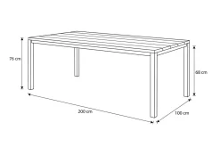 Best Esstisch, silber/natur, Edelstahl/ recyceltes Teak, 200x100cm, rustikal gebürstet Gartentische|Edelstahl-Gartenmöbel