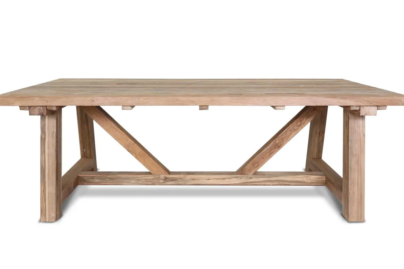 Clearance Esstisch XXL, natur, recyceltes Teak, 220x110cm, rustikal gebürstet, Tischplattenstärke 4cm, FSC®-zertifiziertes Produkt Gartentische