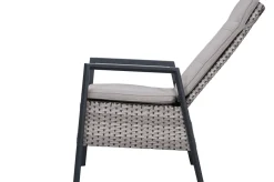 Clearance Evora Garten-Essgruppe, grau/anthrazit, Alu/Polyrattan, ausziehbare Tischplatte 180/240 x 100 cm, 6 Diningsessel Garten-Essgruppen