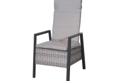 Clearance Evora Garten-Essgruppe, grau/anthrazit, Alu/Polyrattan, ausziehbare Tischplatte 180/240 x 100 cm, 6 Diningsessel Garten-Essgruppen