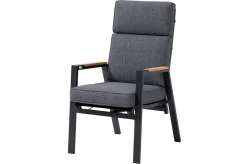 Discount Evora Garten-Essgruppe, anthrazit/natur, Alu/Teak/Polyester, 240 x 100 cm, FSC®-zertifiziertes Produkt Garten-Essgruppen