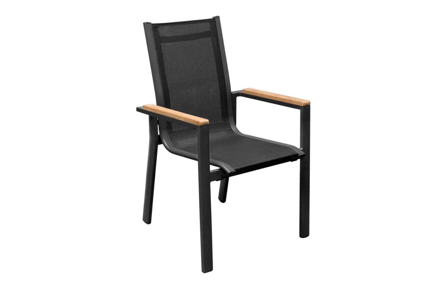 New Evora Garten-Essgruppe, grau/anthrazit, Alu/Teak/Textilene, 200 x 100 cm, stapelbar, FSC®-zertifiziertes Produkt Garten-Essgruppen