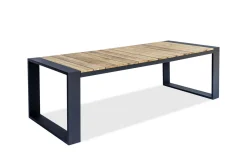 Outlet Evora Garten-Essgruppe, anthrazit/natur, Aluminium/Teak/Textilene, 240 x 100 cm, FSC®-zertifiziertes Produkt Garten-Essgruppen