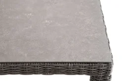 New ExklusivmodellRocking Comfort Esstisch, grau-braun-meliert, Alu/Polyrattan/Glaskeramik, 180x110 cm, pulverbeschichtet Gartentische