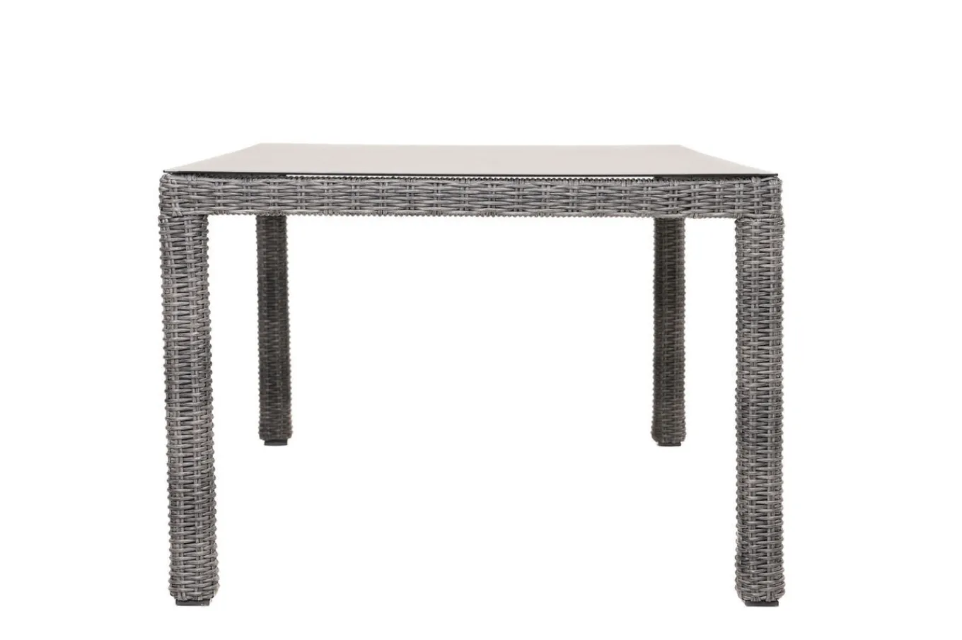 New ExklusivmodellRocking Comfort Esstisch, grau-braun-meliert, Alu/Polyrattan/Glaskeramik, 180x110 cm, pulverbeschichtet Gartentische