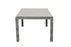 New ExklusivmodellRocking Comfort Esstisch, grau-braun-meliert, Alu/Polyrattan/Glaskeramik, 180x110 cm, pulverbeschichtet Gartentische