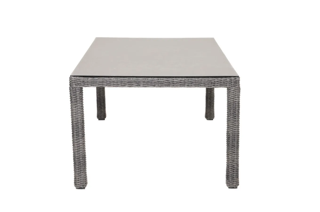New ExklusivmodellRocking Comfort Esstisch, grau-braun-meliert, Alu/Polyrattan/Glaskeramik, 180x110 cm, pulverbeschichtet Gartentische