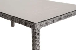 New ExklusivmodellRocking Comfort Esstisch, grau-braun-meliert, Alu/Polyrattan/Glaskeramik, 180x110 cm, pulverbeschichtet Gartentische