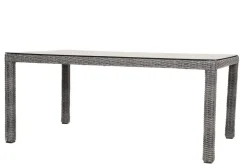 New ExklusivmodellRocking Comfort Esstisch, grau-braun-meliert, Alu/Polyrattan/Glaskeramik, 180x110 cm, pulverbeschichtet Gartentische